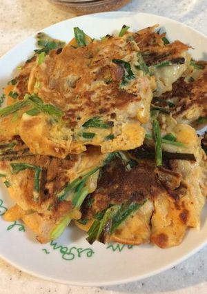 ニラ&豆腐&豚キムチのチヂミ-レシピのメイン写真