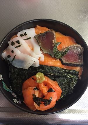 ハッピーハロウィン3色丼!-レシピのメイン写真