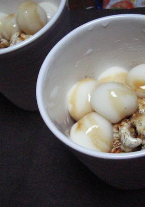 白玉クリームほうじ茶アイス♪黒蜜のせ♪-レシピのメイン写真