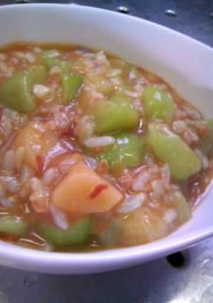 沖縄のストゥー缶で♪簡単ヘチマのリゾット-レシピのメイン写真