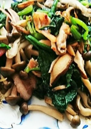 ほうれん草ときのこの生姜バター炒め-レシピのメイン写真