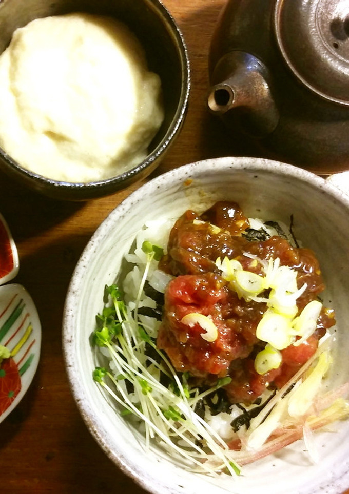 鮪のなかおちの漬け・お茶漬け-レシピのメイン写真