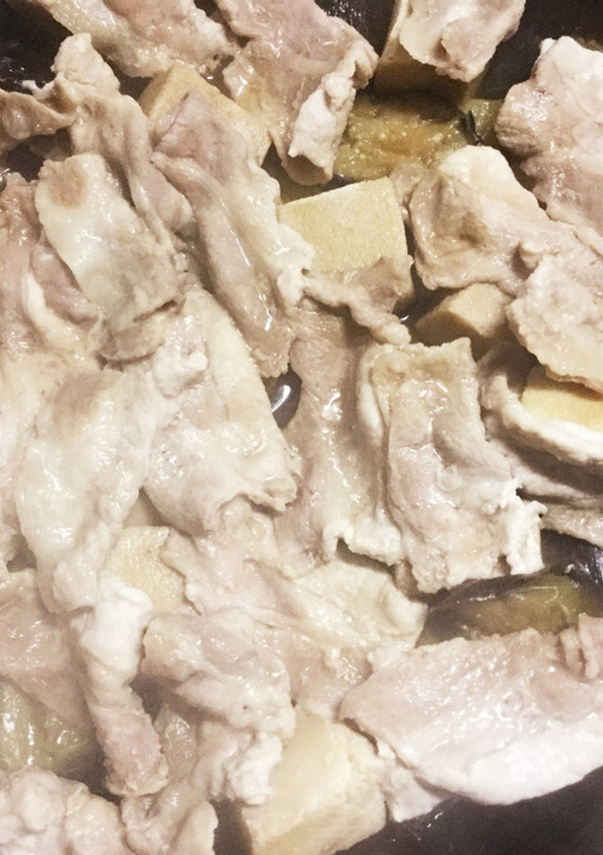 簡単！豚肉と茄子、高野豆腐のすき焼き風-レシピのメイン写真