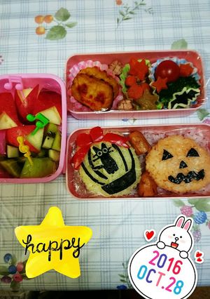 キャラ弁☆ハロウィン♥黒猫ジジ他-レシピのメイン写真