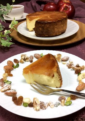 キャラメリゼした林檎と濃厚チーズケーキ-レシピのメイン写真