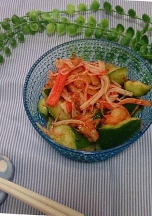 包丁いらず!きゅうりとキムチの和え物♪-レシピのメイン写真
