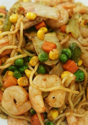 野菜と海老のダシダ焼きそば-レシピのメイン写真