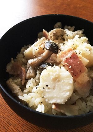秋の洋風炊き込みご飯-レシピのメイン写真