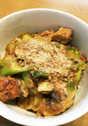 サバ味噌缶とネギのチーズ丼-レシピのメイン写真