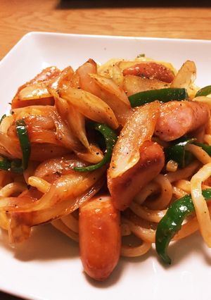優しい味 うどんdeナポリタン-レシピのメイン写真