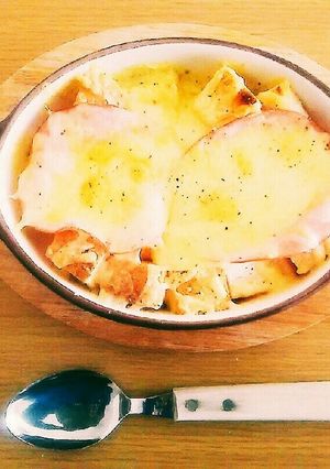 家にあるものでできる！チーズハムグラタン-レシピのメイン写真