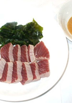 まぐろ刺身の湯引き♪刺身のアレンジ酢味噌-レシピのメイン写真