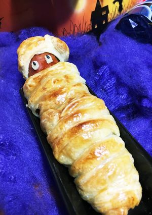 ハロウィンに！食べ応え抜群！ミイラパイ-レシピのメイン写真