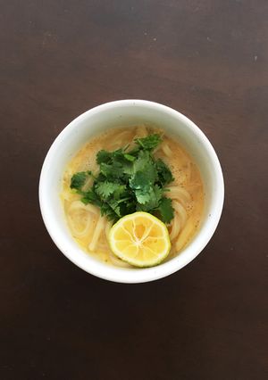 エスニック釜玉うどん-レシピのメイン写真