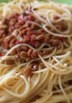 簡単パスタ☆納豆と梅スッパ-レシピのメイン写真
