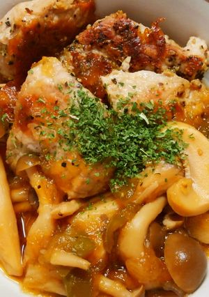 豚ヒレ肉でご馳走！きのこのオニオンソース-レシピのメイン写真