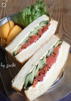 スモークサーモンとクリームチーズのサンド-レシピのメイン写真