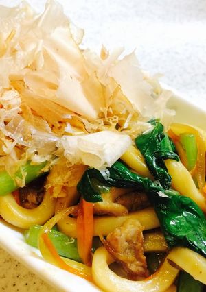失敗しない。5分でできる小松菜焼うどん-レシピのメイン写真