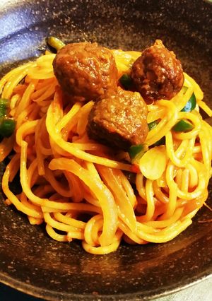 お弁当の残り☆ミートボールパスタ-レシピのメイン写真