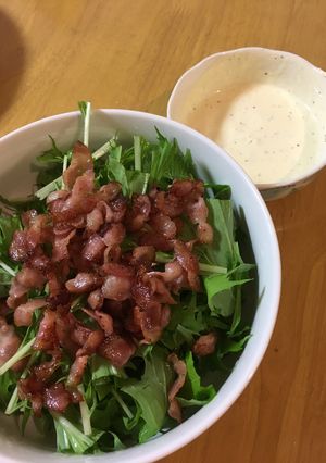 お店の味。水菜のシーザーサラダ-レシピのメイン写真