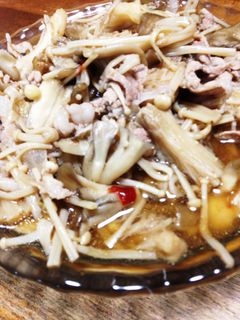 キノコと豚肉の当座煮-レシピのメイン写真