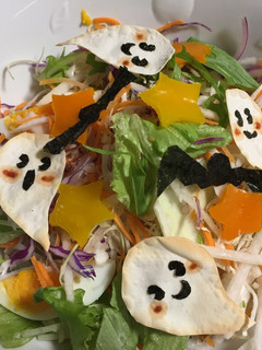 ハロウィンおばけサラダ-レシピのメイン写真