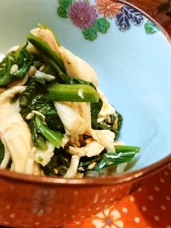 【ほうれん草とささみの辛子醤油和え】♪-レシピのメイン写真