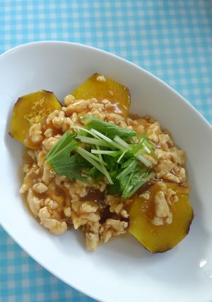 ほくほく！さつまいものそぼろあんかけ♪-レシピのメイン写真