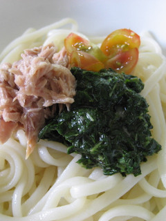 モロヘイヤとツナのつるリン冷うどん♪-レシピのメイン写真