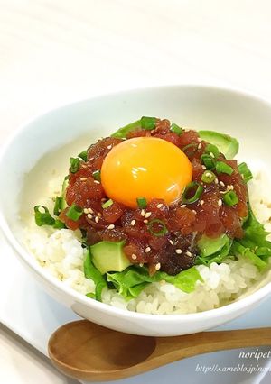 カフェ風♡アボカド&まぐろユッケ丼♡-レシピのメイン写真
