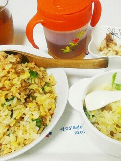 ママと一緒に納豆チャーハン-レシピのメイン写真