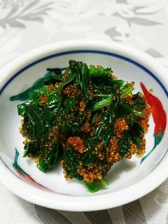 簡単 ほうれん草のおひたし とびっこ和え-レシピのメイン写真