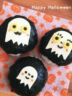 ハロウィン★おにぎり♡オバケ♫簡単♩-レシピのメイン写真
