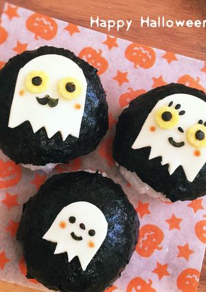 ハロウィン★おにぎり♡オバケ♫簡単♩-レシピのメイン写真