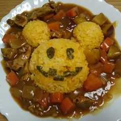 ハロウィンカレー☆かぼちゃご飯で-レシピのメイン写真