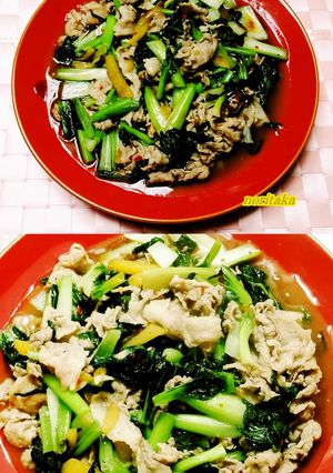 豚ぁ~ツァイとカキ×(1+ソース)^^;-レシピのメイン写真