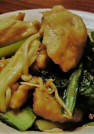 胸肉と小松菜の辛子醤油炒め-レシピのメイン写真