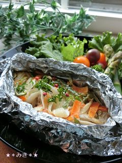 鮭の味噌マヨホイル焼き☆-レシピのメイン写真