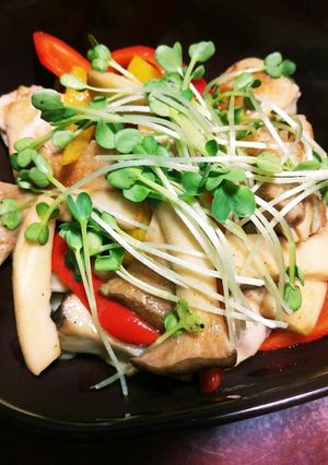 鶏肉とエリンギとパプリカのオイナン炒め-レシピのメイン写真