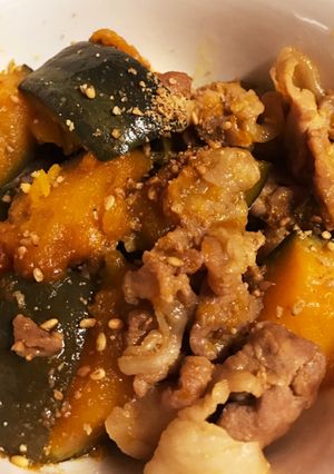 簡単おかず♡かぼちゃと豚肉の甘じょっぱ煮-レシピのメイン写真