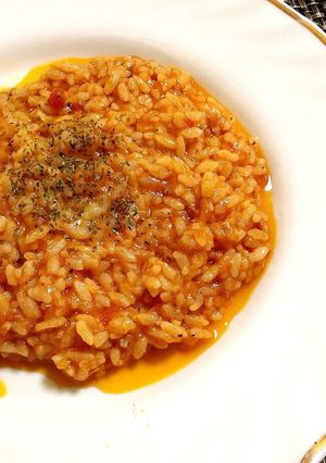 チキントマト煮余りタレ〆リゾット-レシピのメイン写真