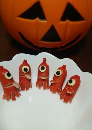 ハロウィン♪おばけウィンナー！-レシピのメイン写真