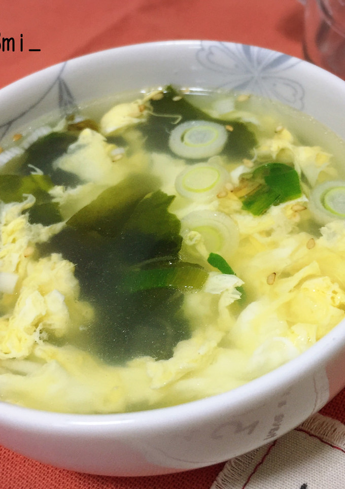 【簡単】卵ふわふわ！わかめスープ♩-レシピのメイン写真
