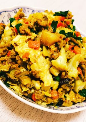 カリフラワーのカレーそぼろ炒め-レシピのメイン写真
