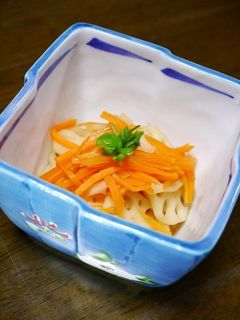 レンジで簡単!レンコンと人参の酢の物-レシピのメイン写真