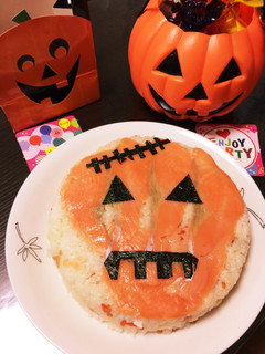 ハロウィン♡スカルのケーキ寿司-レシピのメイン写真
