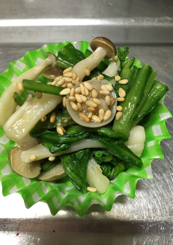 くばらあごだしDE菊菜&しめじのお浸し-レシピのメイン写真
