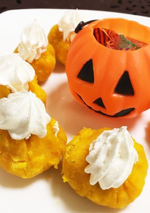 ハロウィンに☆カボチャの茶巾-レシピのメイン写真