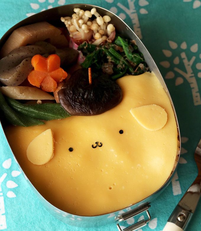 オムライスでポムポムプリンのキャラ弁-レシピのメイン写真