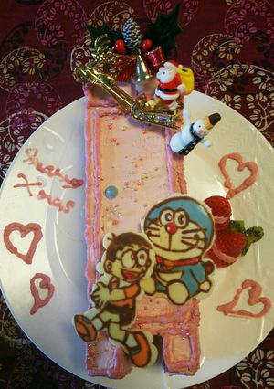 ドラえもん☆クリスマスケーキ☆-レシピのメイン写真
